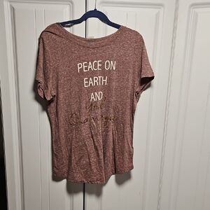 Maurices Brown Graphic Tee with White Text